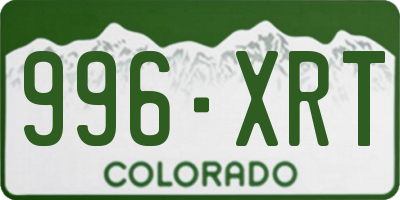 CO license plate 996XRT