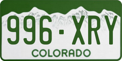 CO license plate 996XRY