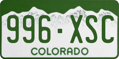 CO license plate 996XSC