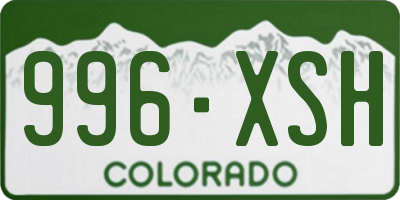 CO license plate 996XSH