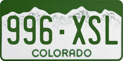 CO license plate 996XSL