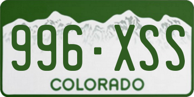 CO license plate 996XSS