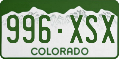 CO license plate 996XSX
