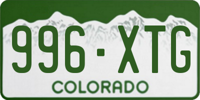 CO license plate 996XTG