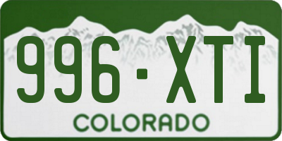 CO license plate 996XTI