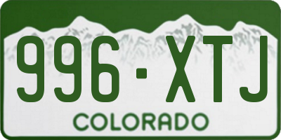 CO license plate 996XTJ