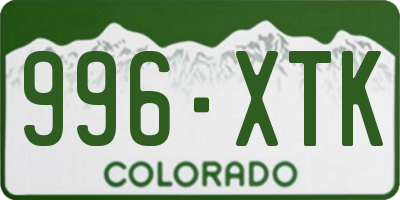 CO license plate 996XTK