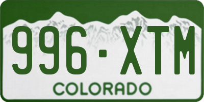 CO license plate 996XTM