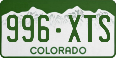 CO license plate 996XTS