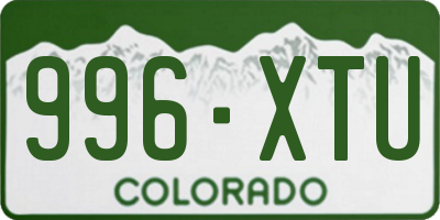 CO license plate 996XTU