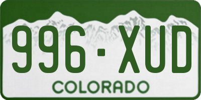 CO license plate 996XUD