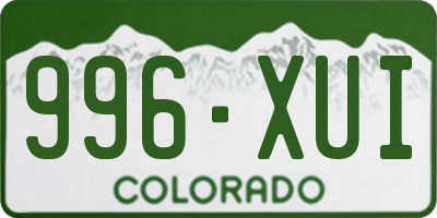 CO license plate 996XUI