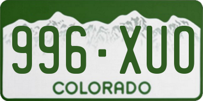 CO license plate 996XUO