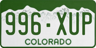 CO license plate 996XUP