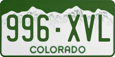 CO license plate 996XVL