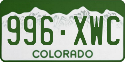 CO license plate 996XWC