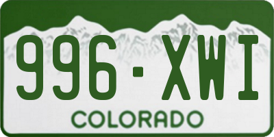 CO license plate 996XWI