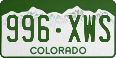 CO license plate 996XWS