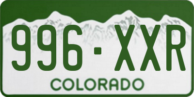 CO license plate 996XXR