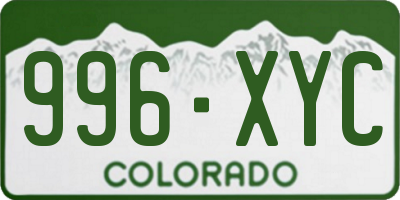 CO license plate 996XYC