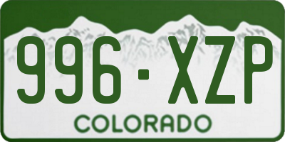 CO license plate 996XZP