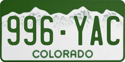 CO license plate 996YAC