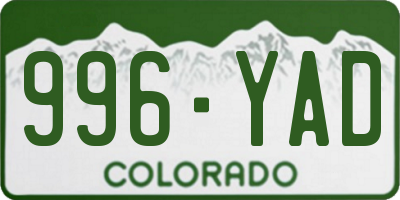 CO license plate 996YAD