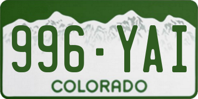 CO license plate 996YAI