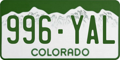 CO license plate 996YAL