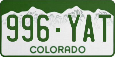 CO license plate 996YAT