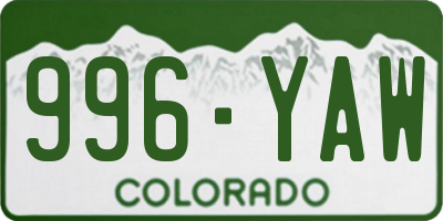 CO license plate 996YAW