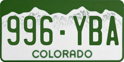 CO license plate 996YBA