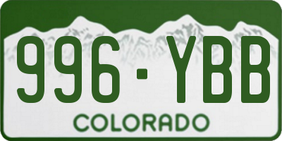 CO license plate 996YBB