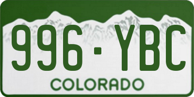 CO license plate 996YBC