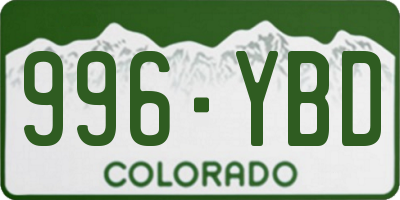 CO license plate 996YBD