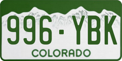 CO license plate 996YBK