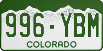 CO license plate 996YBM