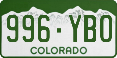 CO license plate 996YBO