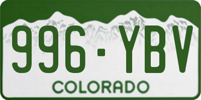 CO license plate 996YBV