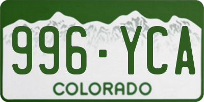 CO license plate 996YCA