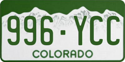CO license plate 996YCC