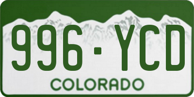CO license plate 996YCD