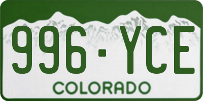 CO license plate 996YCE