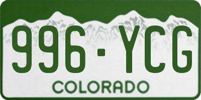 CO license plate 996YCG