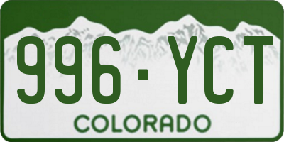 CO license plate 996YCT