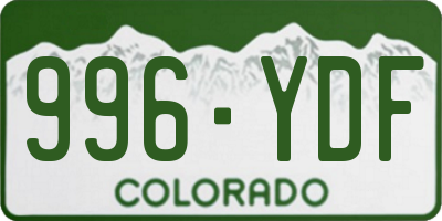 CO license plate 996YDF
