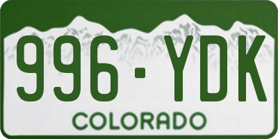 CO license plate 996YDK