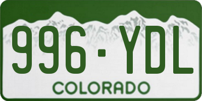 CO license plate 996YDL
