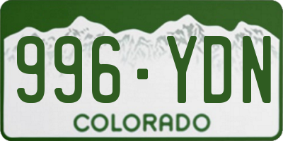 CO license plate 996YDN