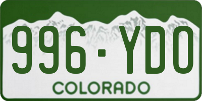 CO license plate 996YDO